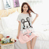 Image of Cartoon Night Dress  Mickey Minnie Cute Womens Nightgown Sleepwear Summer Womens Nightgown Sleepwear