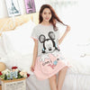 Image of Cartoon Night Dress  Mickey Minnie Cute Womens Nightgown Sleepwear Summer Womens Nightgown Sleepwear