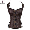 Image of Coffee Steampunk Corset Women Sexy Neck Strap Black Gothic Corsets And Bustier Overbust Outwear corselet Top Fashion Corselet
