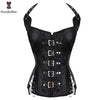 Image of Coffee Steampunk Corset Women Sexy Neck Strap Black Gothic Corsets And Bustier Overbust Outwear corselet Top Fashion Corselet