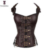 Image of Coffee Steampunk Corset Women Sexy Neck Strap Black Gothic Corsets And Bustier Overbust Outwear corselet Top Fashion Corselet