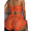 Image of Comeondear Lace Bra Set Strapless Women Erotic Lingerie Set High Waist Transparent Elastic Sets Black Bra + Panty M XL RB80869