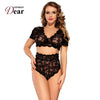 Image of Comeondear Lace Bra Set Transparent 5XL Underwear Women Sexy Set Plus Size Full Bra And Panty High Waist Lingerie Porno RB80760
