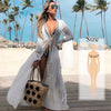Image of Cotton Beach Cover up Kaftan Sarong Bathing Suit Lace Cover ups Beach Pareo Swimsuit Cover up Womens Swim Wear Beach Tunic #Q561