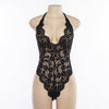 Image of Cryptographic Backless halter lace bodysuit transparent female body hot sexy teddies 2019 jumpsuits women deep V sheer bodysuits
