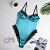 Image of Cryptographic Lace Patchwork Satin Bodysuit Sexy Backless Jumpsuit Slim Women Tops One Piece Fashion Club Party Bodysuits Skinny