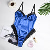 Image of Cryptographic Lace Patchwork Satin Bodysuit Sexy Backless Jumpsuit Slim Women Tops One Piece Fashion Club Party Bodysuits Skinny