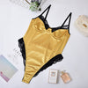 Image of Cryptographic Lace Patchwork Satin Bodysuit Sexy Backless Jumpsuit Slim Women Tops One Piece Fashion Club Party Bodysuits Skinny