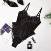 Image of Cryptographic Lace Patchwork Satin Bodysuit Sexy Backless Jumpsuit Slim Women Tops One Piece Fashion Club Party Bodysuits Skinny