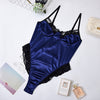 Image of Cryptographic Lace Patchwork Satin Bodysuit Sexy Backless Jumpsuit Slim Women Tops One Piece Fashion Club Party Bodysuits Skinny