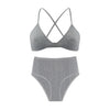 Image of De Monarchia Sexy Lingerie Set Cotton Thin Screw Thread Push Up Bra Set beauty back Women Bra Panties Set Comfort Underwear