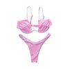 Image of Drop Shipping Sexy Push Up Unpadded Brazilian Bikini Set Women 4 Colors Bandage Bikini Set Swimsuit Triangle Swimwear Bathing