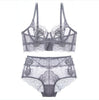 Image of Embroidery Lingerie Set Ultra-thin Cup Bra Set Underwear Transparent Temptation Sexy Underwear For Women High Waist bralette set