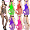 Image of Erotic Sexy Plain Fishnet V Neck Teddy Cami Bodystocking Lingerie Club Pole Dancer Nighties Jumpsuit Open Crotch Latex Catsuit