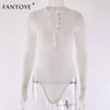 Image of Fantoye Sexy Long Sleeve Bodysuits Women 2020 Spring Winter Black Slim Bodycon Jumpsuits Rompers Ladies Stretchy Bodysuit Tops
