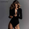 Image of Fantoye Sexy Long Sleeve Bodysuits Women 2020 Spring Winter Black Slim Bodycon Jumpsuits Rompers Ladies Stretchy Bodysuit Tops