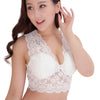 Image of Fashion Sexy Women Lace Bralette Tank Top Bra Vest Crochet Cropped Bralette Padded V-neck Bustier   XRQ88