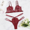 Image of Fashion Women Bra Set Polyester Lace Lingerie Straps Sissy Panty Bandage Set Sexy Light and Breathable Underwear Sets