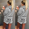 Image of Fashion Women Cute Cat Long Sleeve Warm Hoodie Top Shorts Sleepwear Pajamas Set Coral Fleece Warm Clothing Sets