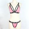 Image of Fashion Women Letter Solid Patchwork Sexy Lingerie Underwear G-String Set Lingerie Sexy Bra Set Bras Women Brief Sets 661BRS10