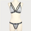Image of Fashion Women Letter Solid Patchwork Sexy Lingerie Underwear G-String Set Lingerie Sexy Bra Set Bras Women Brief Sets 661BRS10