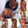 Image of Fashion Women Letter Solid Patchwork Sexy Lingerie Underwear G-String Set Lingerie Sexy Bra Set Bras Women Brief Sets 661BRS10