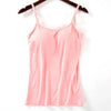 Image of Fitness Clothing  Padded Bra Tank Top Women Modal Spaghetti Solid Cami Top Vest Female With Built In