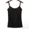 Image of Fitness Clothing  Padded Bra Tank Top Women Modal Spaghetti Solid Cami Top Vest Female With Built In