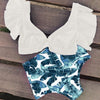 Image of Floral Ruffled Hem Bikini Set Women Flora V-neck High-waisted Two Piece Swimsuit 2018 Girl Beach Bathing Suit Swimwear Biquinis