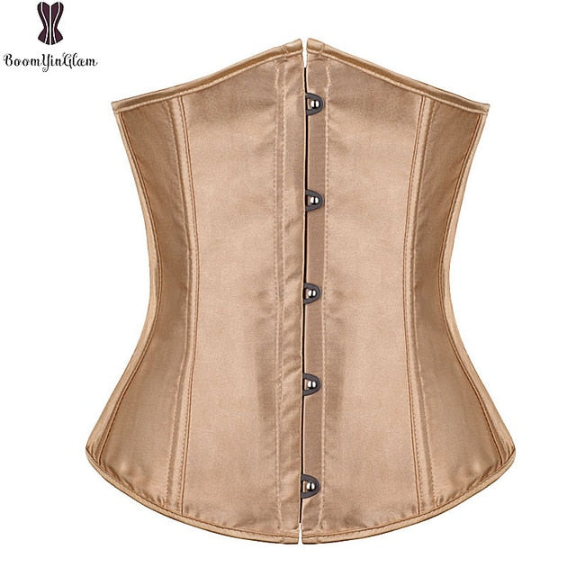 Free Shipping Satin Mini Waist cincher Bustiers Top Workout Shape Body shaper Plus Size Underbust sexy women Corset S-6XL 28335