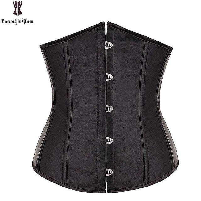 Free Shipping Satin Mini Waist cincher Bustiers Top Workout Shape Body shaper Plus Size Underbust sexy women Corset S-6XL 28335