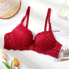 Front Closure Lace Bra Beauty Back Push Up Bralette Brassiere Sexy Underwire Bra For Women Underwear Solid Color Female Lingerie