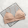 Image of GUMPRUN Soft Bralette Deep V Seamless Bras for Women Wireless Push Up Bra Comfortable Blackless Underwear Ladies Sexy Lingerie