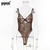 Image of Gagaopt 2019 Spring 16 Colors Lace Bodysuit Women Floral Embroidery Bow Tie Hollow Out Sexy Bodysuit Jumpsuit Overalls Party