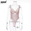 Image of Gagaopt 2019 Spring 16 Colors Lace Bodysuit Women Floral Embroidery Bow Tie Hollow Out Sexy Bodysuit Jumpsuit Overalls Party
