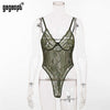 Image of Gagaopt 2019 Spring 16 Colors Lace Bodysuit Women Floral Embroidery Bow Tie Hollow Out Sexy Bodysuit Jumpsuit Overalls Party