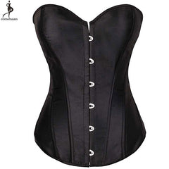 Gorset Simple Elegant Corset Satin Overbust Bustier Plus Size Sexy Clothing Femme 6XL Korsett For Women Boned Corpetto Minceur