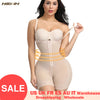 Image of HEXIN Plus Size Women Full Body Shapewear Underbust Slimming Mid thigh Shaper fajasTummy Control Seamless Postpartum Body Girdle