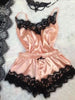 Image of HOT Womens Silk Satin Robe Kimono Robe Short Bathrobe Sexy Lingerie Sleepwear Summer sling silky comfortable pajamas sleep pants