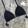Image of Handmade Crochet Women Bikini Top Boho Beach Bralette Halter Knitted Swimsuit Brazilian Bikinis Bathing Suit Top