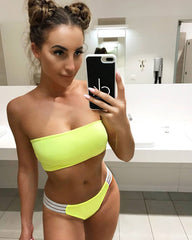 High Leg Bandeau bikini set Swimwear female two pieces swimsuit High Waist Bikini Women Bathing Suit biquini