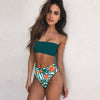 Image of High Leg Bandeau bikini set Swimwear female two pieces swimsuit High Waist Bikini Women Bathing Suit biquini