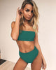 Image of High Leg Bandeau bikini set Swimwear female two pieces swimsuit High Waist Bikini Women Bathing Suit biquini