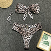 Image of High Waist Bikini Set 2019 New Leopard Swimsuit Women Two Piece Bandeau Waisted Bathing Suits Swim Halter Swimwear for Women