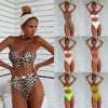 Image of High Waist Bikini Set 2019 New Leopard Swimsuit Women Two Piece Bandeau Waisted Bathing Suits Swim Halter Swimwear for Women