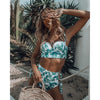 Image of High Waist Bikini Set 2019 mujer Push Up Bandage Bikini Swimwear Women Floral Two Pieces Swimsuit Strappy biquinitraje de baño