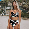 Image of High Waist Bikini Set 2019 mujer Push Up Bandage Bikini Swimwear Women Floral Two Pieces Swimsuit Strappy biquinitraje de baño