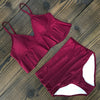 Image of High Waist Bikini Swimwear Women Swimsuit High Neck Push Up Bikini Set Print Bandage Biquni Bathing Suit Beach Wear Swimming