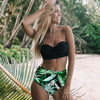 Image of High Waist Swimsuit 2019 Black White Striped Bikinis Women Bandage Top Push Up Swimwear Female Bathing Suits Beach Wear Biquini