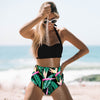 Image of High Waist Swimsuit 2019 Black White Striped Bikinis Women Bandage Top Push Up Swimwear Female Bathing Suits Beach Wear Biquini